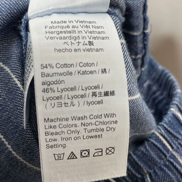 J.CREW Seaside Shorts Women XXS Indigo Stripe Pull-On Cotton Blend AV825 - Picture 15 of 16